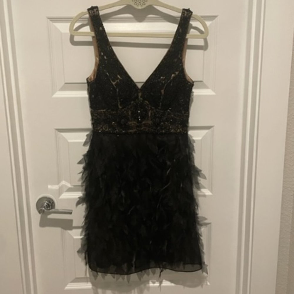 Sue Wong Nocturne Black Mini Dress, Size 4